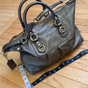 Coach  Ashley Gold Bronze Pewter Satchel with Soft Leather and Rolled Handles